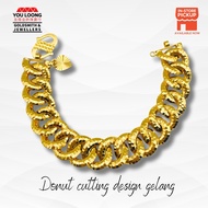 Youloong Gelang/Rantai tangan Donut/ Doughnut Cutting Design EMAS916