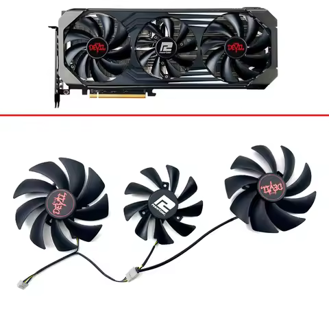 95mm Cooling fan FD9015U12D Video card RX6700XT RX6800XT for PowerColor RX 6700XT 6800 XT 6900XT RED