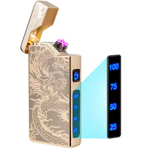 LcFun Electric USB Rechargeable Dragon Lighter, Windproof Plasma Dual Arc Lighter, Cool Cigarette Li
