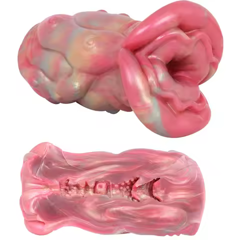 LUUK Pink Color Silicone Fantasy Flower Mouth Male Masturbator Realistic Vagina Onahole Pocket Pussy