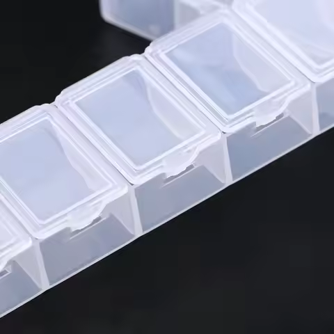 Rectangle Jewelry Container Box 7 Slots Compartment Plastic Storage Box Case Jewelry Box for Beads E