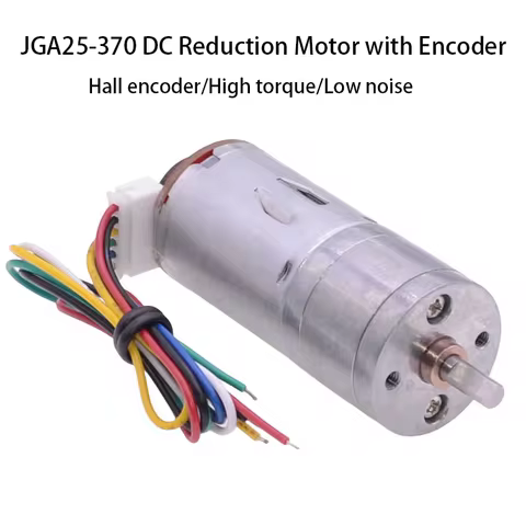 JGA25-370 with Encoder Reduction DC Motor 6V 12V 24V high torque 9kg.cm high speed electric motor dc