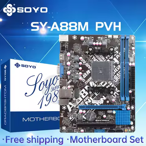 SOYO Motherboard set A88M with A8-5600K CPU DDR3 8G [8GB*1] Computer components Game Mainboard SATA3