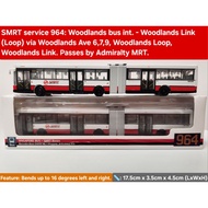 1:110 scale Singapore Bendy Bus model (Mercedes O405G MK.1) service 964