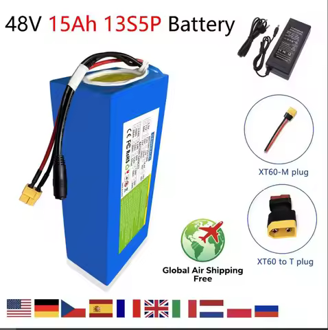 Air transport 48V 15Ah 13S5P lithium battery for bicycles and electric scooters, including 30A BMS X