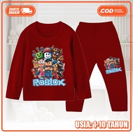 Baju Piyama Gambar Roblok Stelan Panjang Anak Laki Laki Usia 1-10thun KS-1946