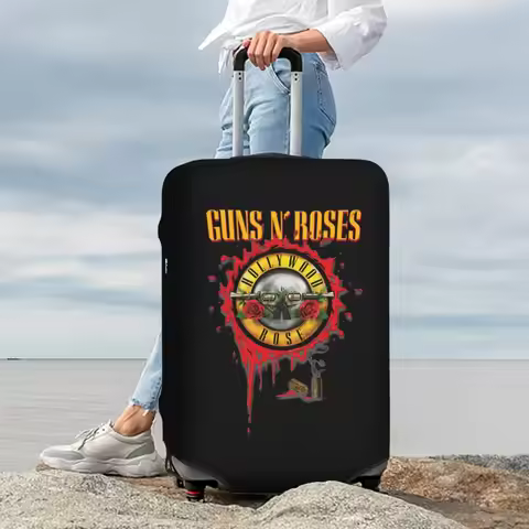 Guns N Roses Lightsaber Merch (4) Suitcase Cover Protection Elastic Travel Luggage Protector Covers 
