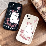 K044 K045 SOFTCASE LOVE CAT MIAO BLACK WHITE CAT OPPO A5S A7 A12 A11K A1K A3S A15 A15S A16 A16S A16K