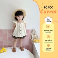 HQ Carrot 2D Shirt Set for Girls, made of cool, raw cotton, fairy wings, super cute Korean style sho