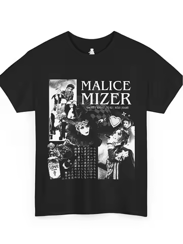 Malicious Mizer クト Era Tshirt Moonlight Nocturne Lyrics T-shirt Visual J Rock Band T-shirt Retro Jap