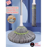 [AW] - Twist Mop Set Practical Automatic Wring Floor Mop Magic Twist Mop Automatic Rotating Floor Mo