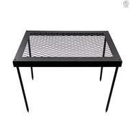 Outdoor Folding Picnic Grill Table Portable Camping Desk Steel Grill Stand Table for Picnic Hiking Camping Beach Co[ABC]