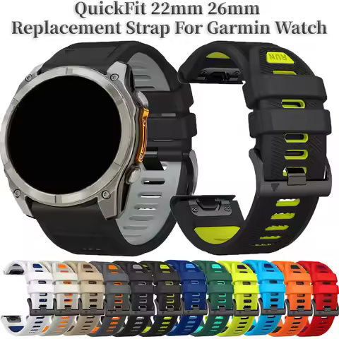 Waterproof QuickFit 22mm 26mm Watch Band For Garmin Tactix 8 Descent G1 G2,Quatix 8 7,Fenix E 8 7 6P