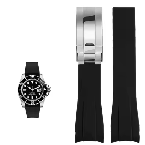 For Rolex 20mm Silicone Watch Accessories Original GMT Black Submariner Green Submariner Curved Inte