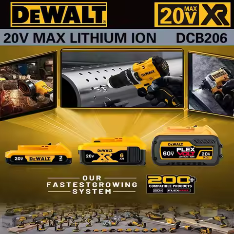 Original DEWALT 20V 6Ah MAX XR Battery DCB206 Genuine For DCD999 DCF887 DCS491 DCS356 Cordless Tools