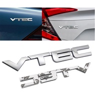 Emblem VTEC 3D Chrome ABS Plastic Material Car Honda Jazz Stream City Civic Brio Mobilio