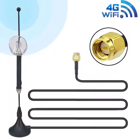 5 piece/lot 10dbi 4G LTE Antenna 3G 4G Aerial 698-960/1700-2700Mhz with Magnetic Base SMA Male RG174