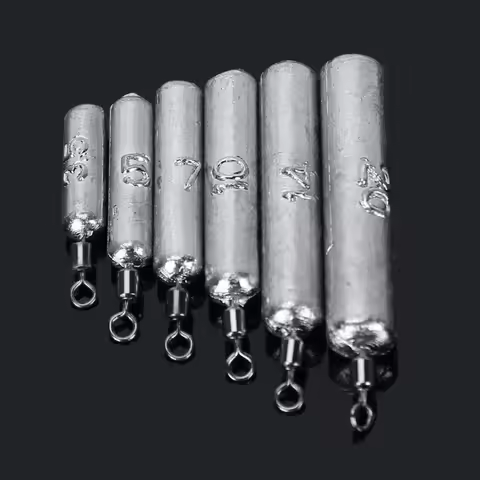 15PCS/Lot Drop Shot Sinkers 3.5g/5g/7g/10g/14g/20g Cylindrical Tube Plumb Pendant Metal Jig Sea Tack