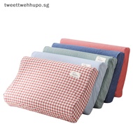 TWE Soft Cotton Latex Pillow Case Cover Solid Color Plaid Sleeping Pillowcase for Memory Foam Pillow Latex Pillow 30x50CM SG