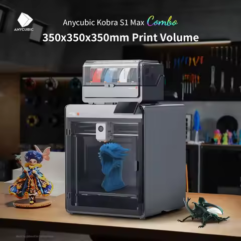 Anycubic Kobra S1 Max/Kobra S1 Max Combo 3D Printer Max 600mm/s Fast Speed with 350℃ Hotend Hardened