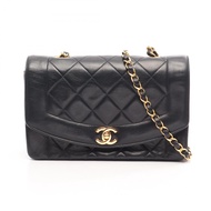 【二手】香奈兒 (Chanel) CHANEL 絎縫 Diana 翻蓋單肩背包 A01164 黑色羊皮（綿羊皮）絎縫 Diana 鏈條肩背包 女士