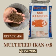 Dedak Ikan 558 2KG/Multi-Feed 558/Fish Pellet/Makanan ikan
