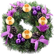 Purple Ribbon Christmas Decorations Advent Wreath Candle Holder Advent Wreath Church Christmas KZVI