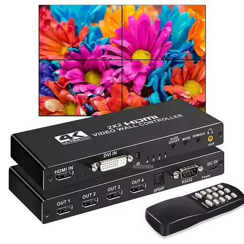 HDMI Video Wall Controller 2x2 1080P HDMI DVI Video Wall Processor 1x2 1x4 1x3 2x1 3x1 4x1 Multi Vid