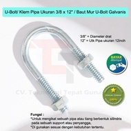 U-Bolt 3/8 x 12 Inch Galvanized Pipe Clamp / U-Bolt Nut Bolt