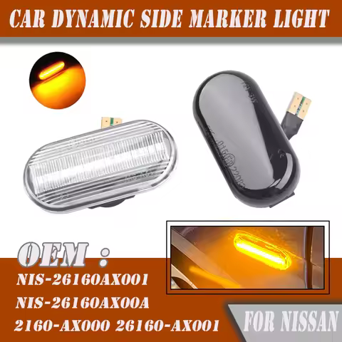 Car Dynamic Side Marker LED Turn Signal Light For Nissan Cube Z11 Tiida C11 Note E11 NE11 Micra K12 