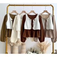 QR - GFS BLOUSE VEST MODEL COMBINATIONWanita SACHI LONGSLEEVE BLOUSE/ LONG-SLEEVED BLOUSE/ CLOTHING/