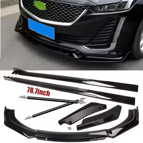 Front Bumper Lip Chin Spoiler Splitter Side Skirt Body Kit For Cadillac CT4 CT5