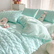 Bộ Chăn Ga Gối Đệm Đã Giặt Được Cotton Vải Bông Phong Cách Hàn Quốc Bộ Ba Món Ký Túc Xá Bộ Bốn Món B