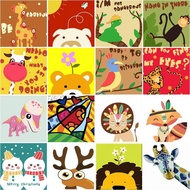 【20x20cm】RUOPOTY Classic Paint By Numbers With frame Picture Drawing Animals Number Paiting Wall Dec