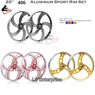 406 Alloy Sport Rim 20inch Basikal Lajak / BMX (Sepasang)