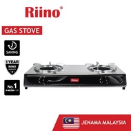 Riino Stainless Steel Infrared Gas Stove Battery-less with 2 Burner Stove BW2034