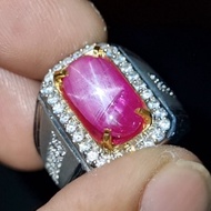 Natural Star Ruby Burma Asli Memo GRI Lab Batu Permata Ster Myanmar