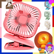 〖 𝟯𝟲𝟬° + 𝟯𝟲𝟬° 〗2 Speed Portable USB Charging Mini Clip Fan Adjust LED Anti Slip Baby Stroller Kipas 