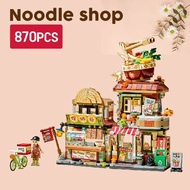 Block City Street Food Series Nano Block Seri Makanan Lemon Tea Shop Mie Siput Mini Street View Luo