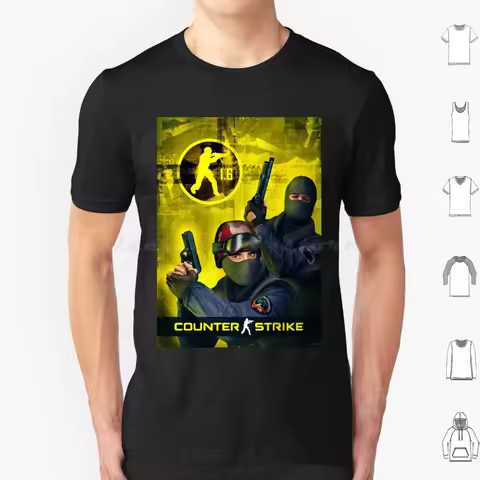 Counter Strike 1.6 Cover Art T Shirt 6Xl Cotton Cool Tee Counter Strike Cs 1 6 Counter Strike 1 6 Cs
