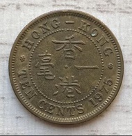 A香港一毫 1975年 女王頭大一毫 香港舊版錢幣 硬幣 $12