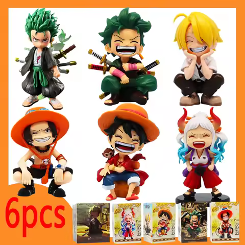 six Piece One Piece13cm Anime character figurines GK Roronoa Zoro Manga Statue Action kid Halloween/