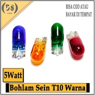 T10 Speedometer Turn Signal Bulb biru T10 Socket Color Turn Signal Bulb 12Volt 5Watt Plug