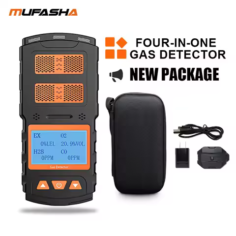 MUFASHA Portable Industry Multi EX O2 H2S CO Gas Detector Gas Meter