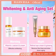 Ellen Ella Anti Aging Retinol Eye Cream and Vitamin C Whitening Facial Cream Serum Skincare Set 4PCS