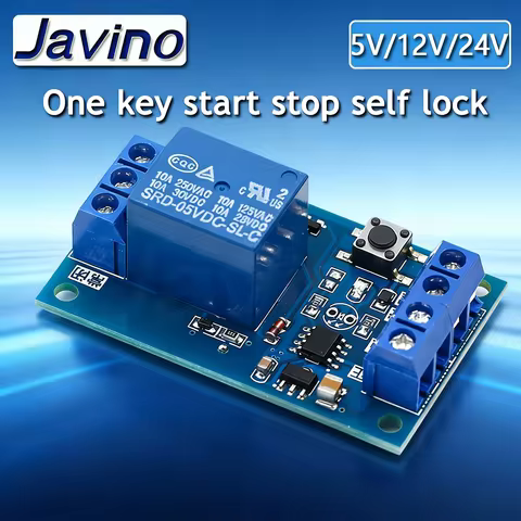 1/5/10Pcs Javino Single Key Bistable Self-Lock Relay Module One Key Start Stop 51 MCU Control for Ca