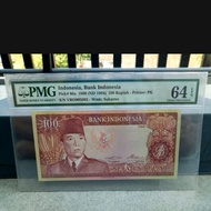 uang kuno 100 rupiah soekarno thn 1960 PMG 64EPQ