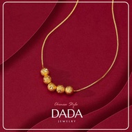 gold chain 916 gold necklace ladies-3 beads transfer chain to bring good luck fortune jewelry
