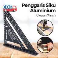 SIKU 7 Inch Triangle Ruler Multifunction Carpenter's Ruler Accurate Aluminum Triangle Ruler
