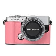 PU Leather Half Body Camera Bag Case for Olympus PEN EP7 E-P7 Bottom Opening Cover